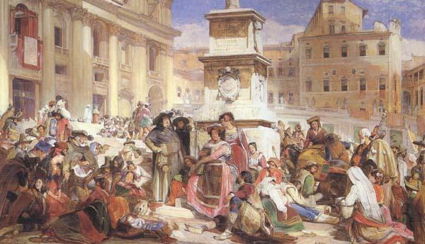 John Frederick Lewis Easter Day at Rome (mk46) oil painting image